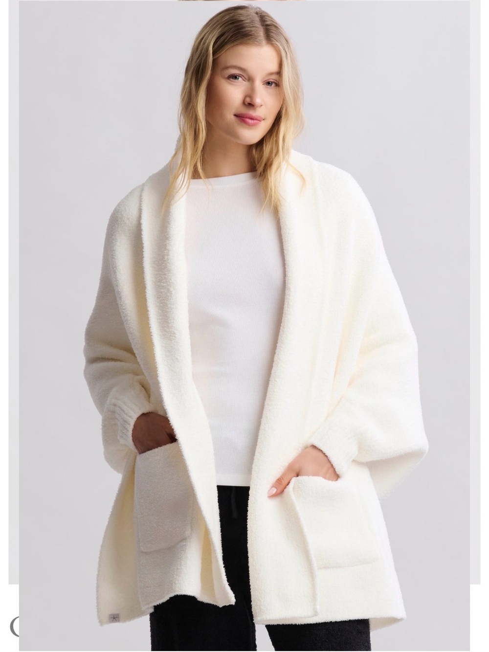 Barefoot Dreams Cream Shawl Wrap Sweater